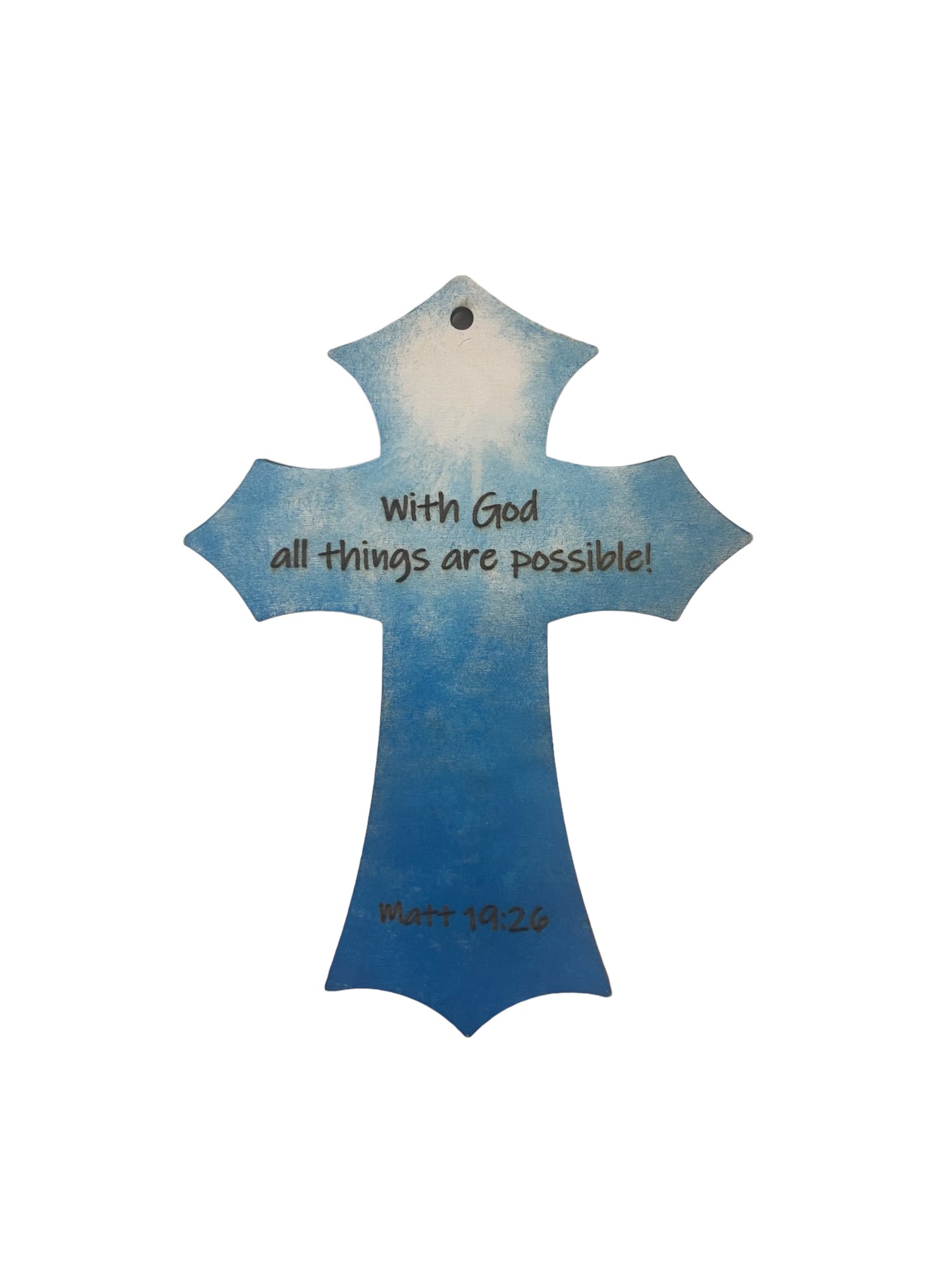 “All things are possible with God!“Hand painted wooden cross [Made to Order]