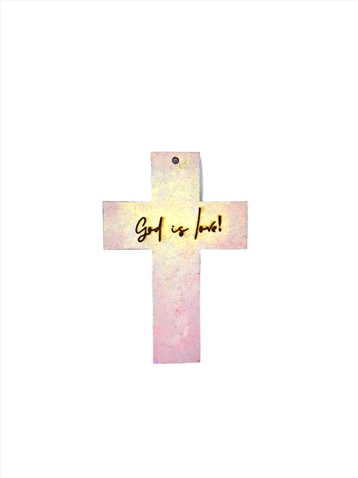 “God is love!” Hand painted wooden cross [Made to Order]