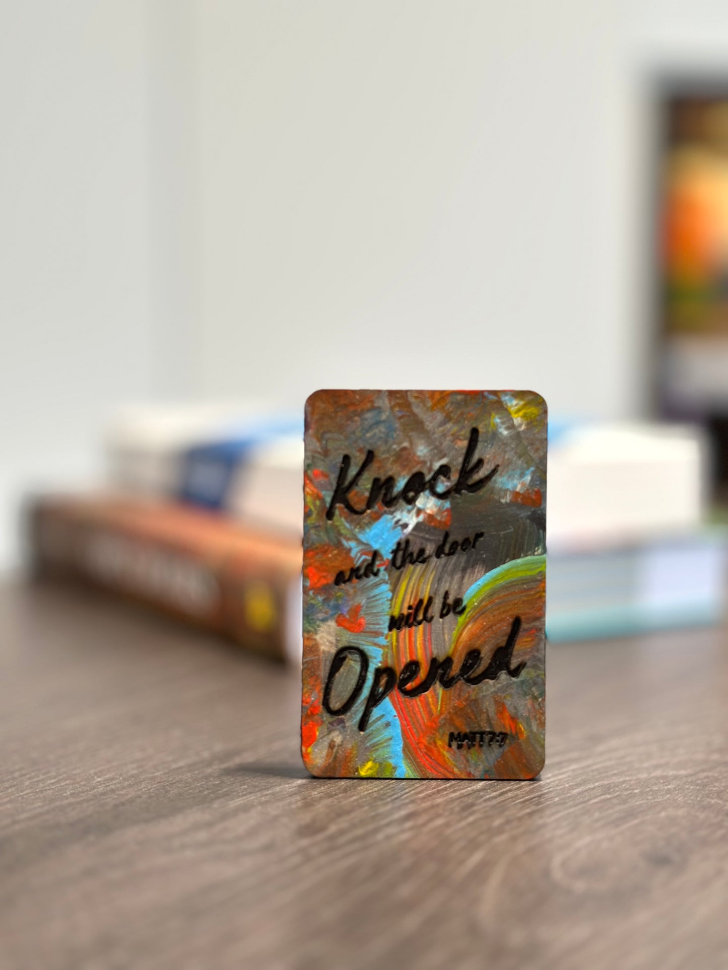“Knock and the door will be opened” Hand painted magnet [Made to Order]
