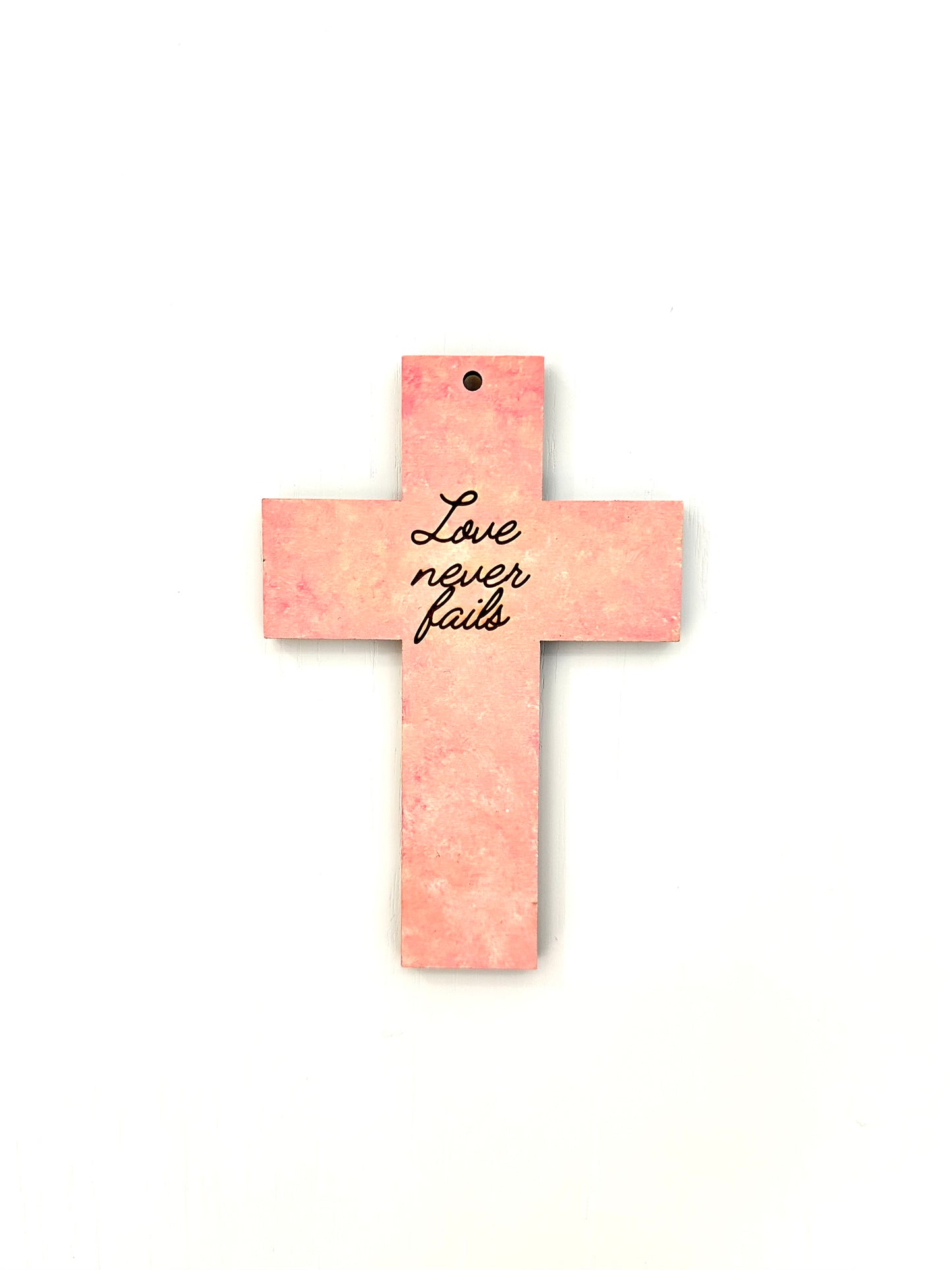 “Love never fails!”Hand painted wooden cross [Made to Order]