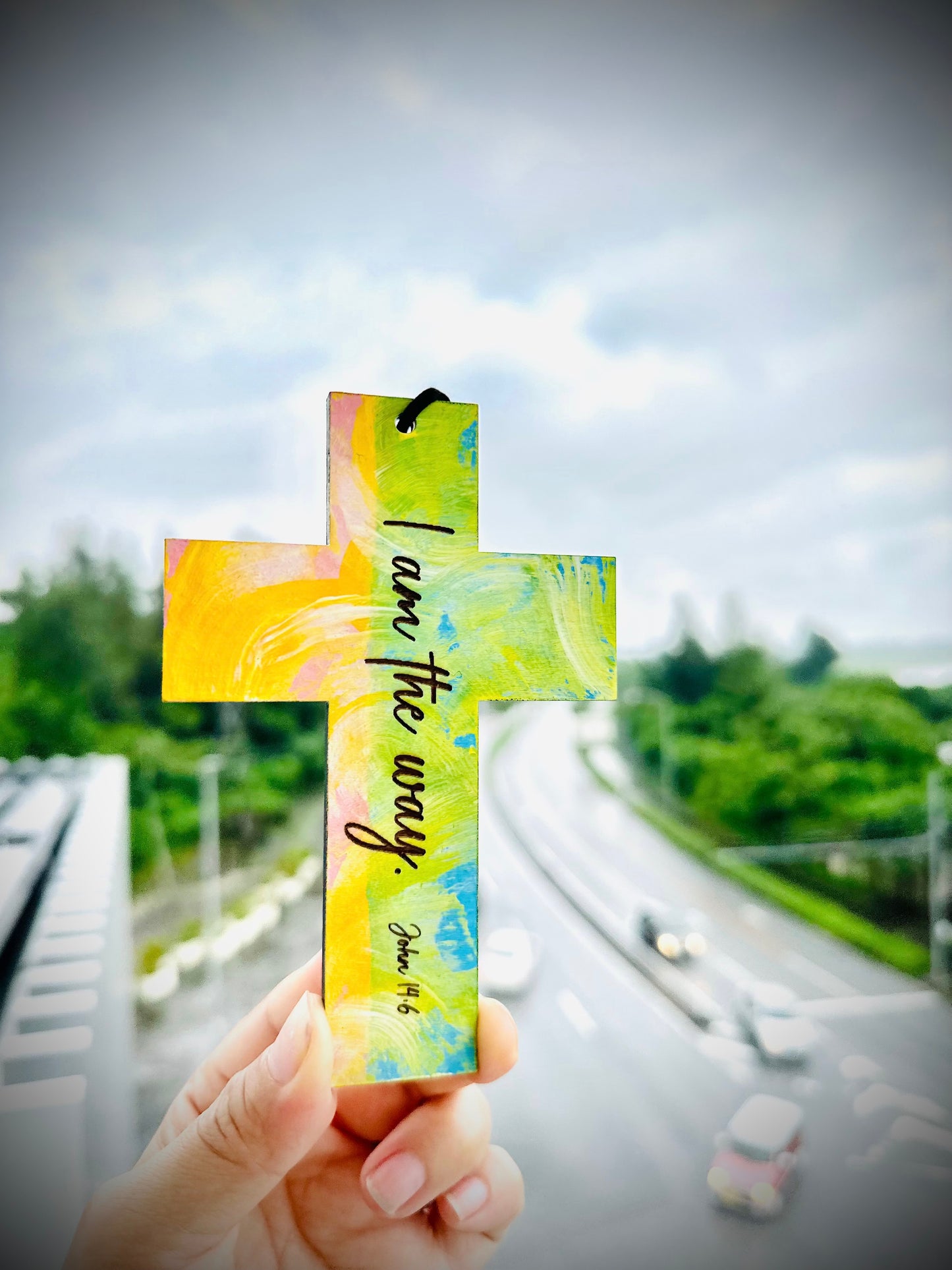 “I am the way!”Hand painted wooden cross [Made to Order]