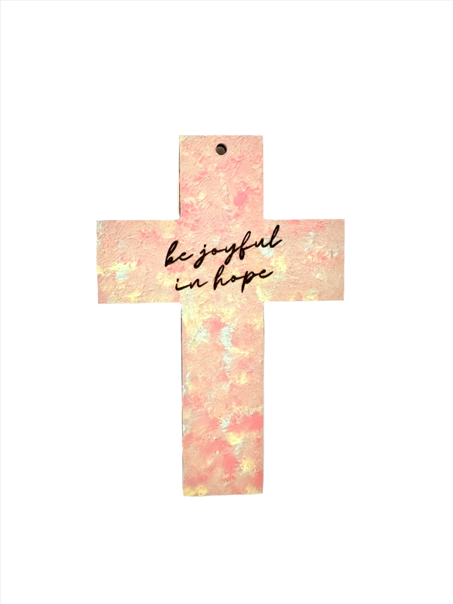 “Joyful in hope!”Hand painted wooden cross [Made to Order]