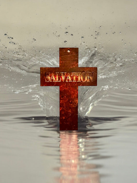 “SALVATION!”Hand painted wooden cross [Made to Order]