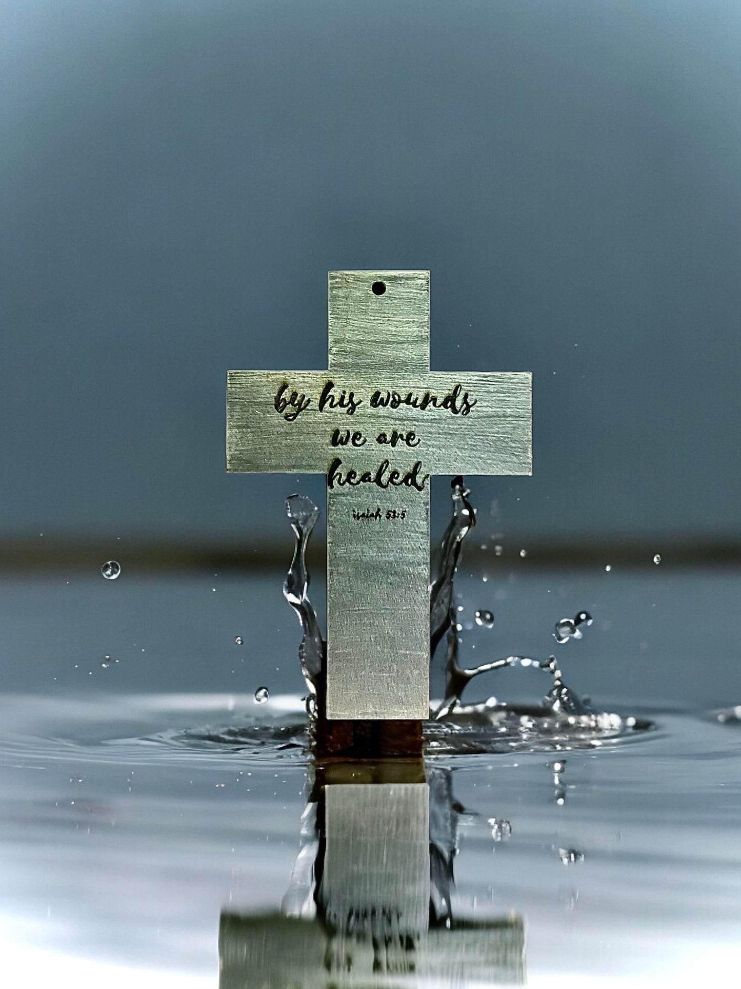 “By his wounds, we are healed!”Hand painted wooden cross [Made to Order]