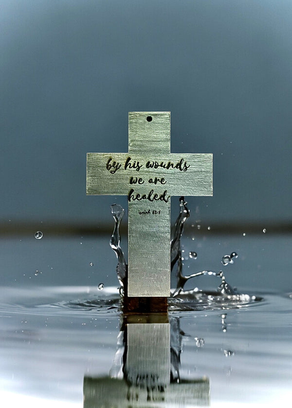 “By his wounds, we are healed!”Hand painted wooden cross [Made to Orde ...