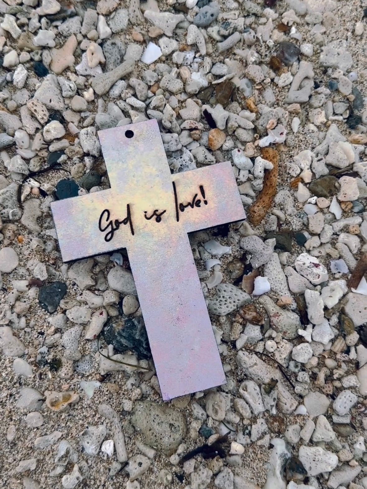“God is love!” Hand painted wooden cross [Made to Order]