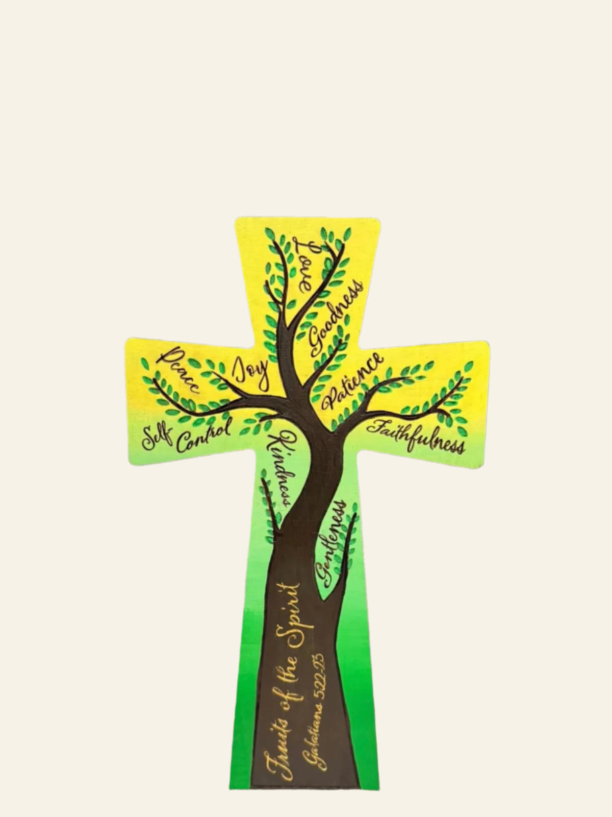 “Fruits of the Spirit” Hand painted wooden cross [Made to Order]