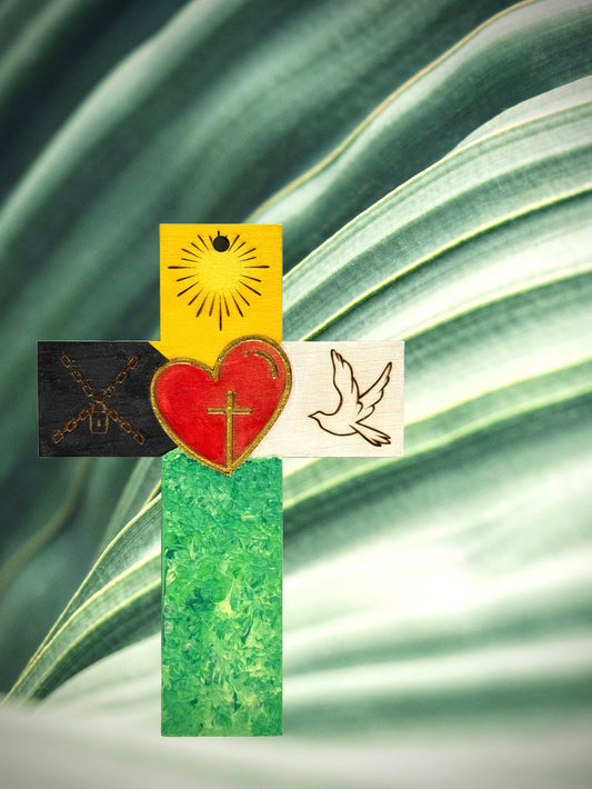 This cross, with the 5 colors of salvation, tells the beautiful story of God’s love for us.43 [Made to order]