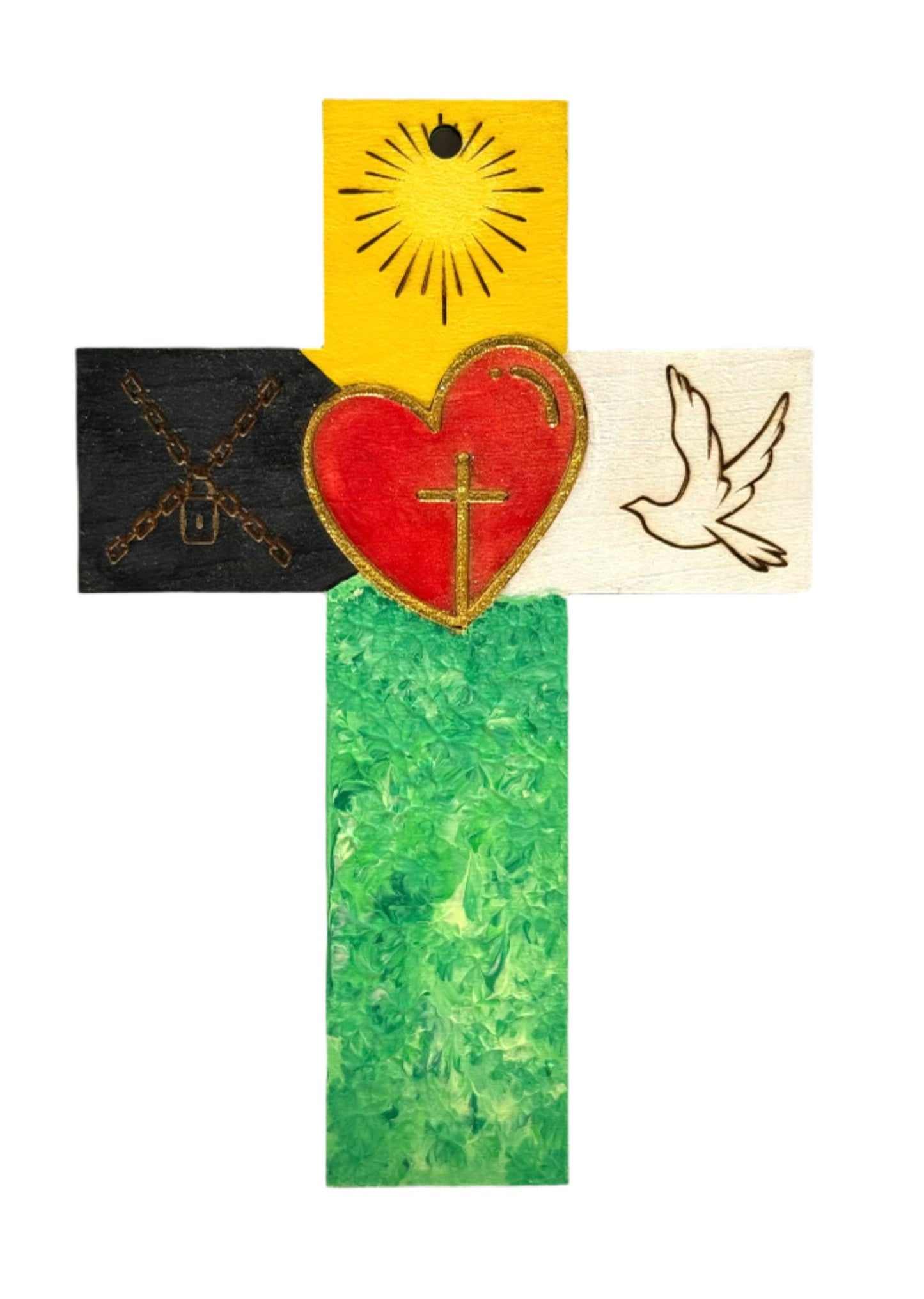 This cross, with the 5 colors of salvation, tells the beautiful story of God’s love for us.43 [Made to order]